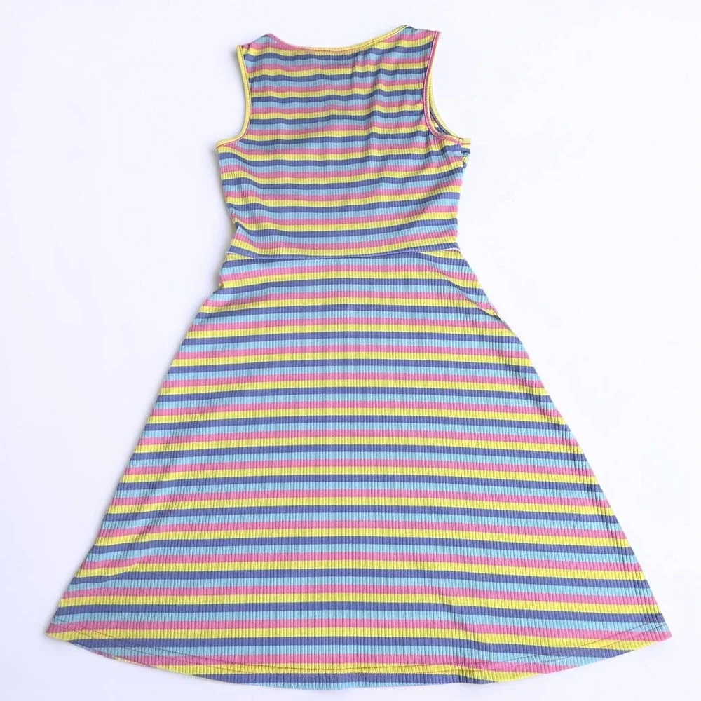 SHEIN Lot of 3 Black One Shoulder Romper Ribbed Colorful & Striped Tank Dress M - Picture 9 of 16